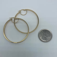 Load image into Gallery viewer, 10K Gold Square Edge Hoop Earrings
