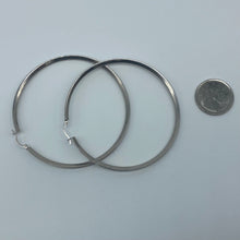 Load image into Gallery viewer, 2.76&quot; 10K White Gold Cubic Zirconia Hoop Earrings
