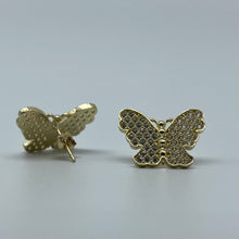 Load image into Gallery viewer, 10K Gold Cubic Zirconia Butterfly Studs Earrings
