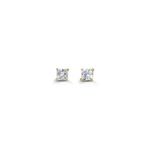 Load image into Gallery viewer, Special Edition 14K Gold 3 mm Square CZ Stud Earrings
