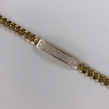 Load image into Gallery viewer, Mens 10K Gold Iced Out ID Bracelet
