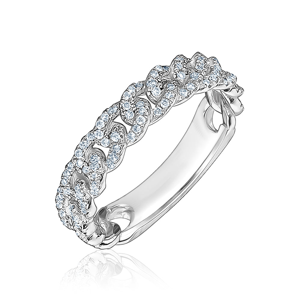 Ladies 14K Gold Diamond Miami Cuban Ring