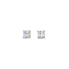 Load image into Gallery viewer, Special Edition 14K Gold 4 mm Square CZ Stud Earrings
