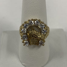 Load image into Gallery viewer, Mens 10K Cubic Zirconia Horse Shoe Ring
