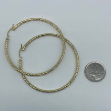Load image into Gallery viewer, X-Large 10K Gold Diamond Cut Hoop Earrings
