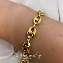 Load image into Gallery viewer, 10K Gold Puffed Marine Link Bracelet/Anklet/Chain
