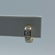 Load image into Gallery viewer, 10K Gold Channel Set Huggie Earrings
