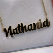Load image into Gallery viewer, High Polish Cursive Font Personalized Name Necklace with Franco Chain
