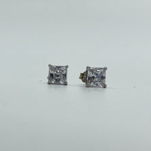 Load image into Gallery viewer, 10K Gold 5.5 mm Princess Cut Cubic Zirconia Stud Earrings
