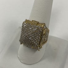 Load image into Gallery viewer, 10K Gold Two Tone Fleur De Lis Inspired Pyramid Ring
